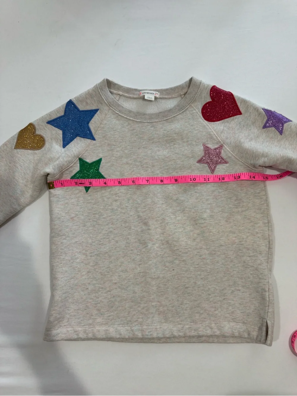 Crewcuts by J.Crew Girls 6-7 Glitter Star & Heart Sweatshirt